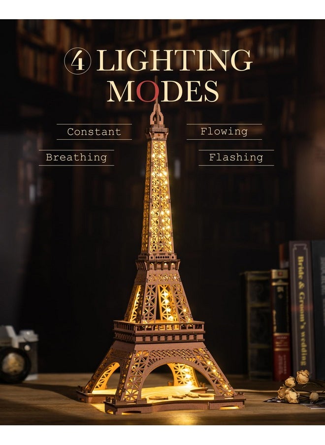 RoWood Eiffel Tower,3D Puzzle Model Kits For Adults,Diy 3D Wooden Puzzles For Adults,Builing Set With Led,Home Decoration Festival Gift Idea  - Image 5