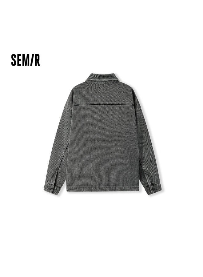 Semir Senrou Denim | Men's Jacket, Stylish Plaid Denim Coat, Loose-fitting Autumn Outerwear, 103524108103 - Image 1