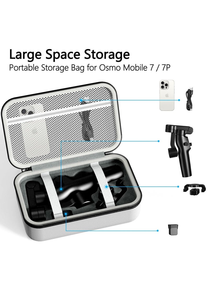 Barakah Osmo Mobile 7P Carry Case – Portable Hard Shell Storage Bag for D-JI Osmo Mobile 7/7P Gimbal Stabilizer & Accessories, Waterproof, Shockproof, Scratch-Resistant Travel Case for Vloggers(Grey) - Image 3