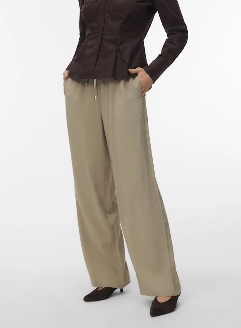 Vero Moda Laurel Oak Loose Fit Trousers for Women | Best Price UAE