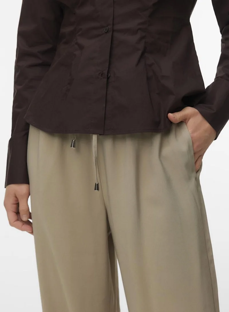 Vero Moda Laurel Oak Loose Fit Trousers for Women | Best Price UAE