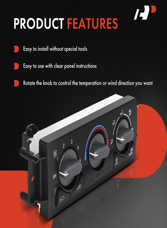 A-Premium Front Heater Climate Control Module Compatible with Chevrolet & GMC Vehicles - 1999-2002 Silverado Sierra 1500 2500 3500 Tahoe Yukon Suburban Avalanche - with Rear Window Defogger - Image 4