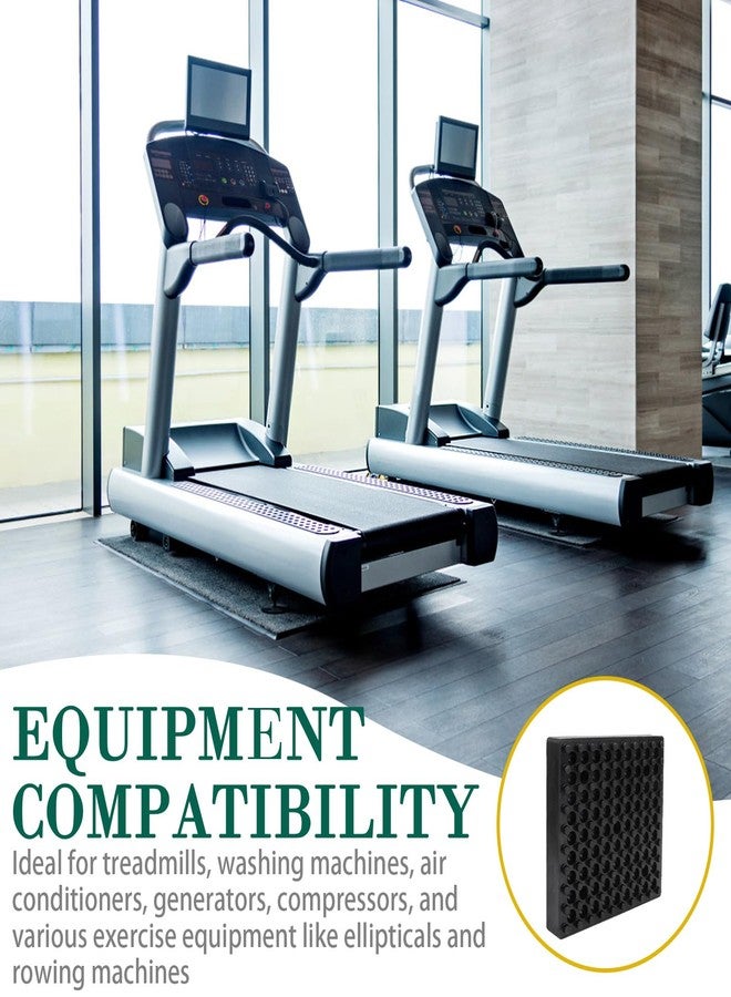 Neowah 4 Pack Exercise Equipment Mat, Heavy Duty Thick Steel Embedded Rubber Pad, for Treadmills, Washing Machines, dryers, Non Slip Noise Reduction, 4 x 4 x 0.8 Inches - Image 4