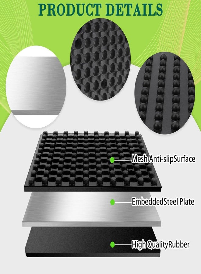 Neowah 4 Pack Exercise Equipment Mat, Heavy Duty Thick Steel Embedded Rubber Pad, for Treadmills, Washing Machines, dryers, Non Slip Noise Reduction, 4 x 4 x 0.8 Inches - Image 3