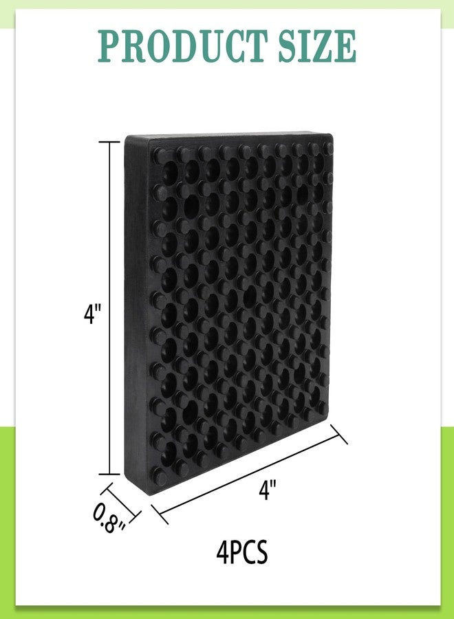 Neowah 4 Pack Exercise Equipment Mat, Heavy Duty Thick Steel Embedded Rubber Pad, for Treadmills, Washing Machines, dryers, Non Slip Noise Reduction, 4 x 4 x 0.8 Inches - Image 5