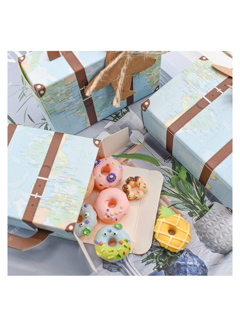 Travel-Themed Party Favor Candy Box, 50Pcs Mini Suitcase Design, Vintage Kraft Paper with Tags and Twine for Bridal Shower, Wedding Decorations and Events - Image 5