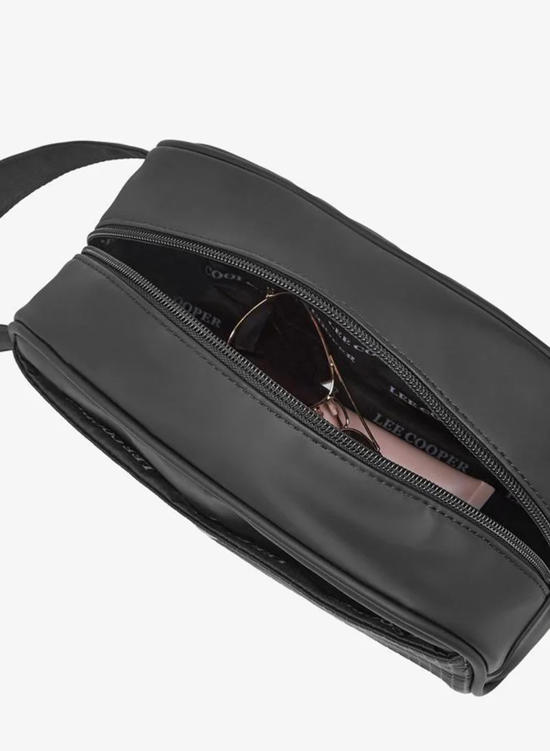 Lee Cooper BLACK Textured Pouch with Zip Closure for Men | Best Price UAE