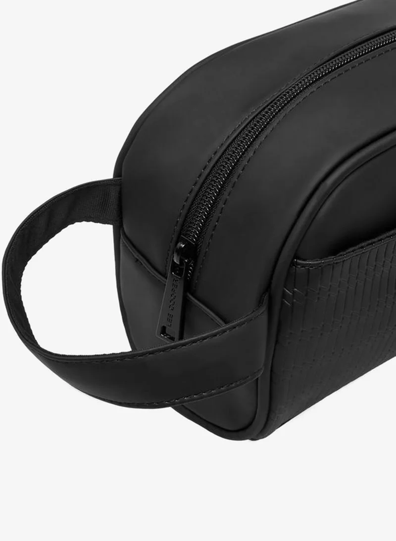 Lee Cooper BLACK Textured Pouch with Zip Closure for Men | Best Price UAE