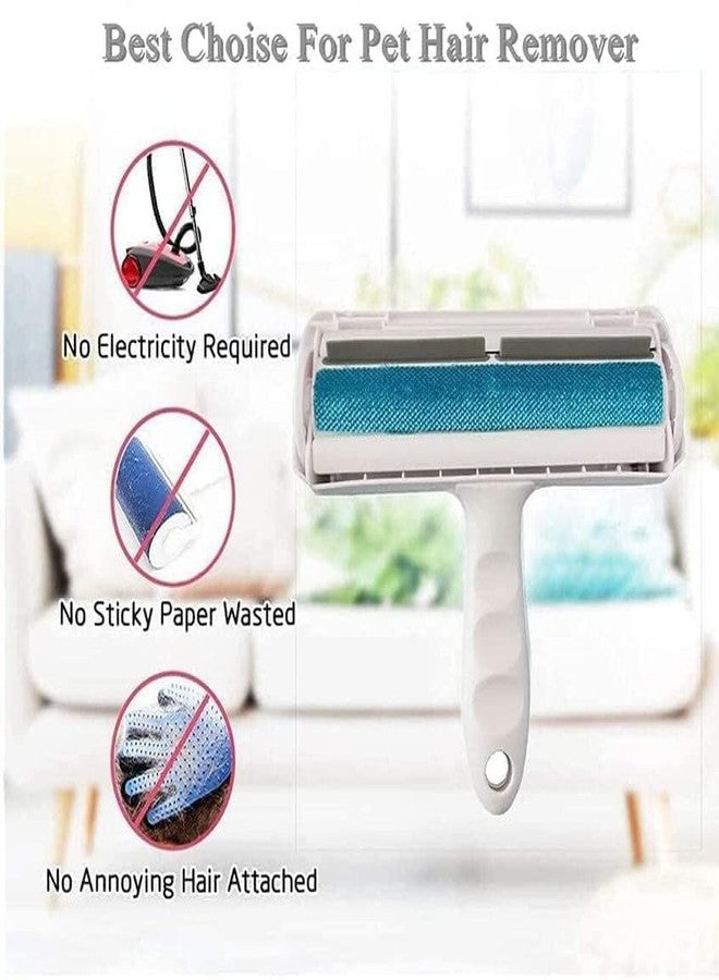 WebWares 1pcs Reusable Dog Hair Remover Roller Dog Cat and Other Pets Hairs Cleaning Lint Fur Brush Rollers Easy Hair Removal Furniture, Clothes, Sofa, Carpet, Couch, Bedding (Blue) - Image 2