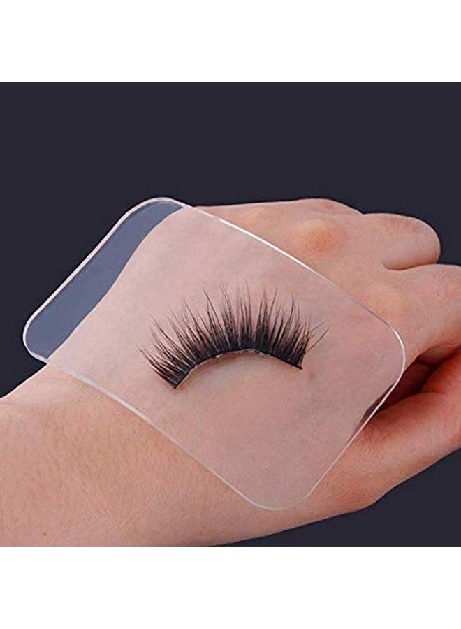 DNHCLL 2 Pcs Reuseable Eye Lashes Pads Pallet Stand Rectangle Soft Silicone Eyelash Extension Pad Eye Lash Glue Stand Tray Holder(Pink And Clear) - Image 4