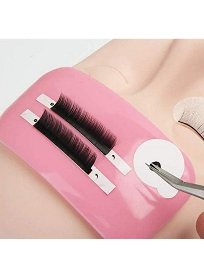 DNHCLL 2 Pcs Reuseable Eye Lashes Pads Pallet Stand Rectangle Soft Silicone Eyelash Extension Pad Eye Lash Glue Stand Tray Holder(Pink And Clear) - Image 5