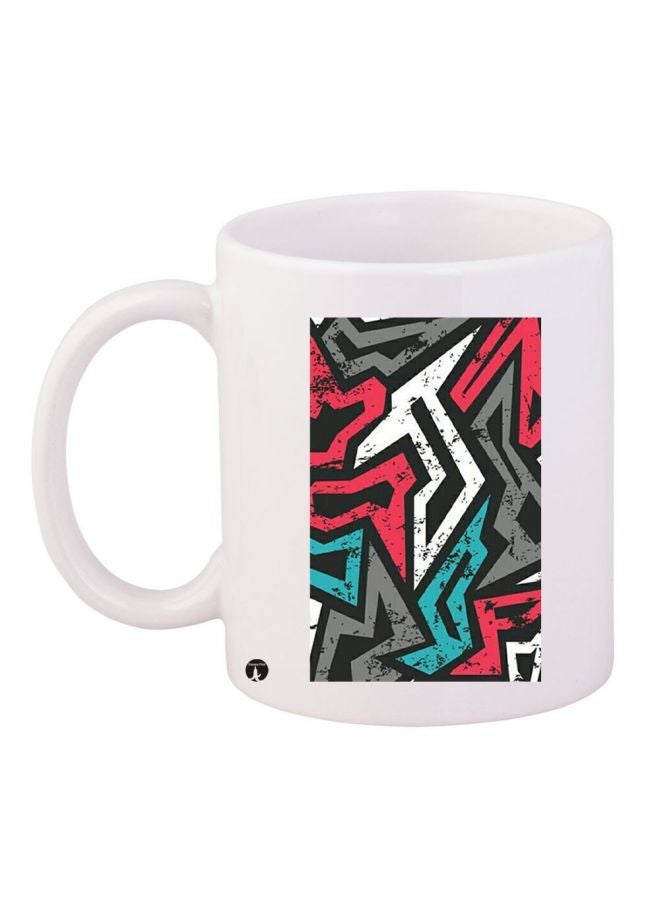 RYN Printed Coffee Mug White/Red/Grey 11ounce