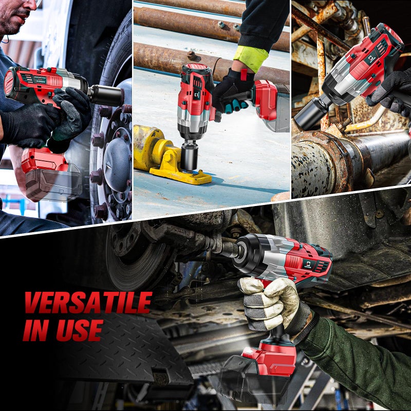 Cerycose Cordless Impact Wrench 1/2 inch Compatible with Milwaukee 18V Battery: 1700FT-LBS High Torque Impact Wrench Heavy Duty Tool - Brushless Electric Impact Gun Includes LED Work Light - Bare Tool Only - Image 5