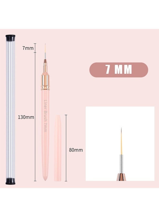 4 قطع مسمار الفن فرش الأظافر فرشاة بطانة الأظافر للخطوط الطويلة والرسم الدقيق وتفاصيل رقيقة مختلفة 3D مسمار نمط الفرنسية نصائح أداة الأظافر لأحجام 7/9/11 / 15MM (وردي) - Image 3
