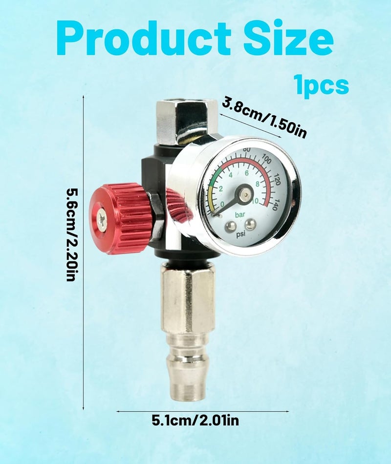 RupeeRise Air Spray Gun, Air Pressure Gauge, Precision Tool for Automotive Repair and Painting - Image 2