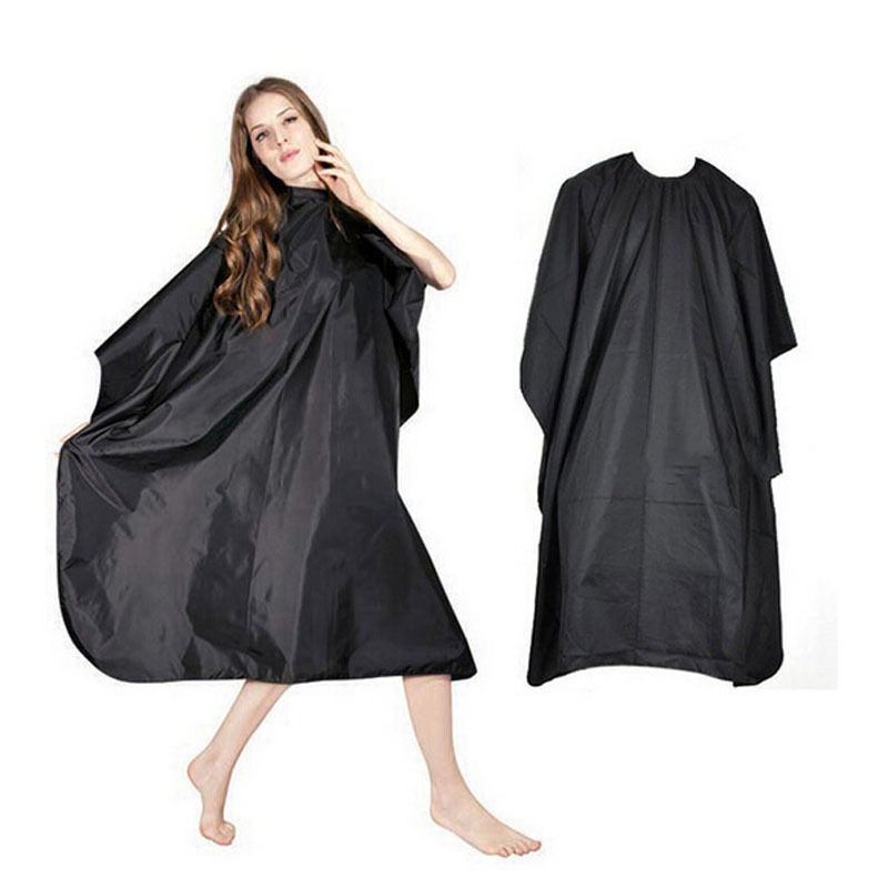 Iron Buckle Round Neck Hairdressing Cape Salon Barber Hair Cutting Gown Cover Large 150 x 120cm (Black) - Image 3