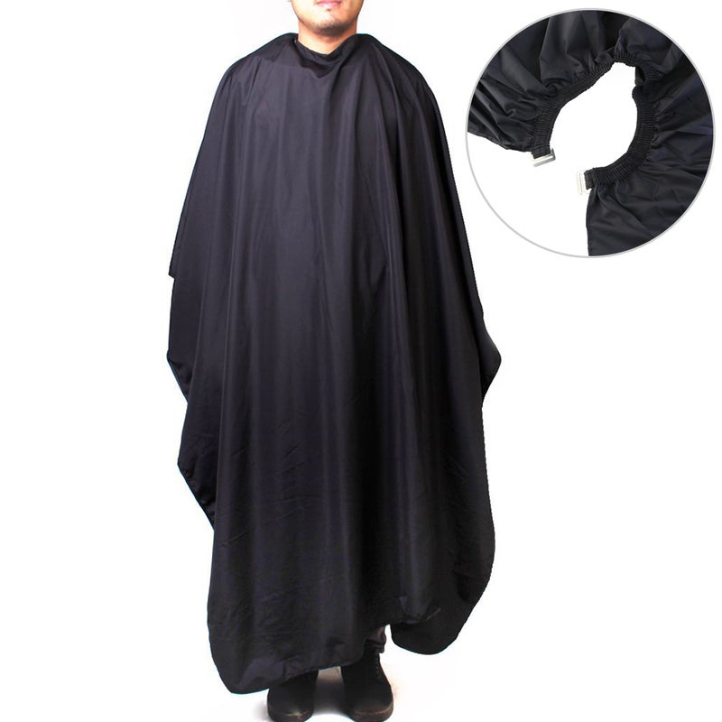 Iron Buckle Round Neck Hairdressing Cape Salon Barber Hair Cutting Gown Cover Large 150 x 120cm (Black) - Image 2