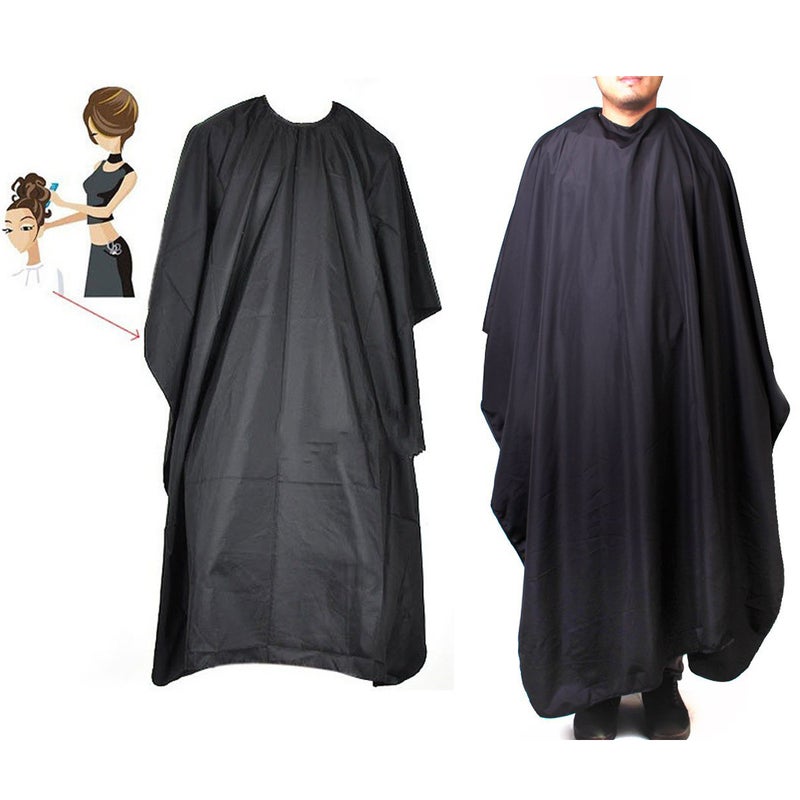 Iron Buckle Round Neck Hairdressing Cape Salon Barber Hair Cutting Gown Cover Large 150 x 120cm (Black) - Image 5