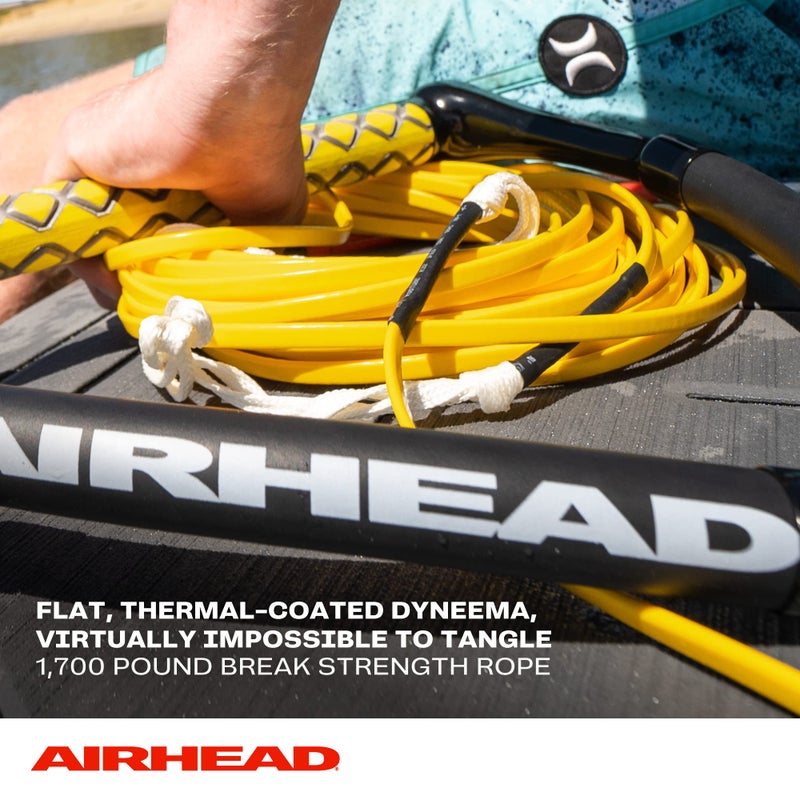 Airhead Airhead Dyneema Flat Line Wakeboard Rope, 4 Sections, 70-Feet, Yellow - Image 4