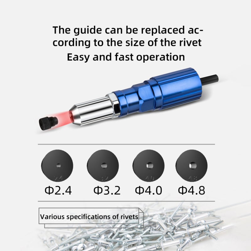 Electric Rivet Tool 2.4mm-4.8mm Rivet Nut Tool Bit Adapter Cordless Riveting Tool Conversion Connector Insert Nut Pull Rivet Tool - Image 5