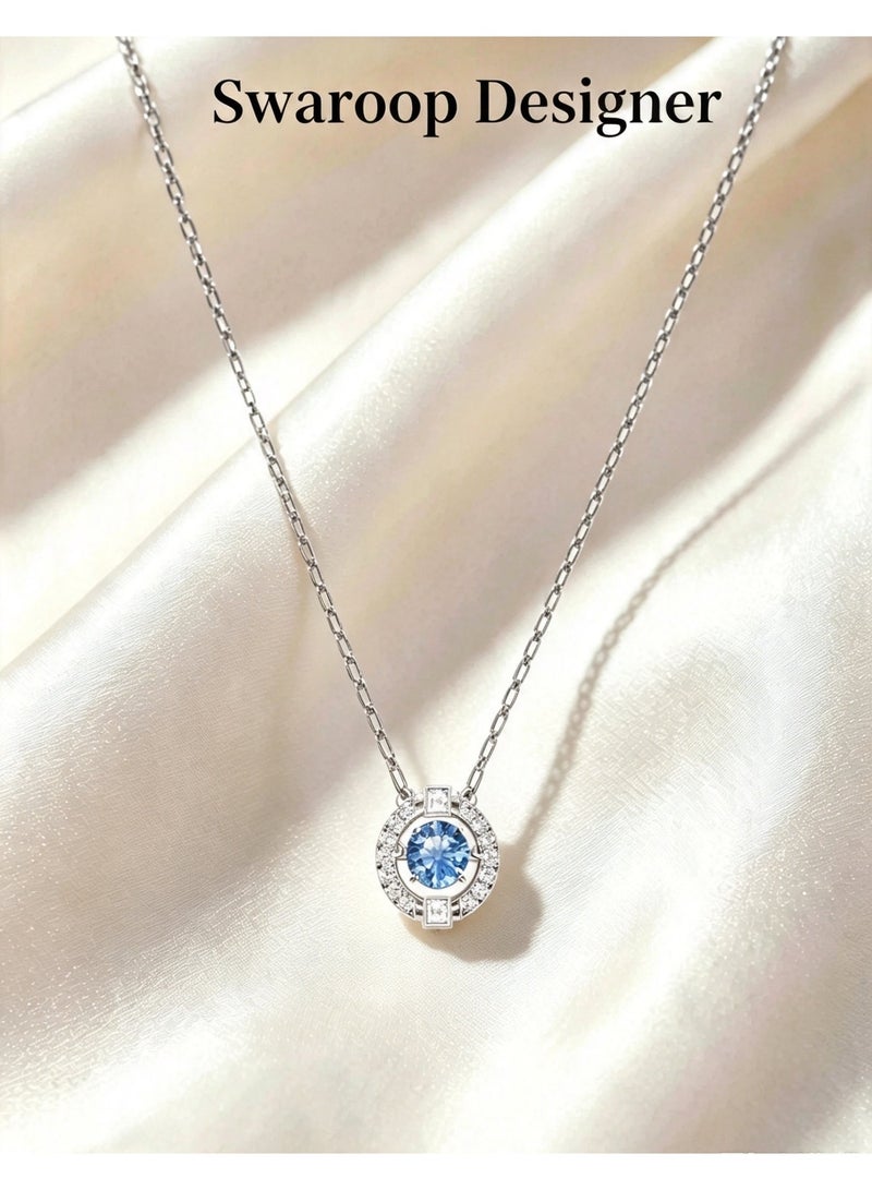 Swaroop Designer Sparkling Dance Blue Necklace for Women Swaroop Designer - Image 1
