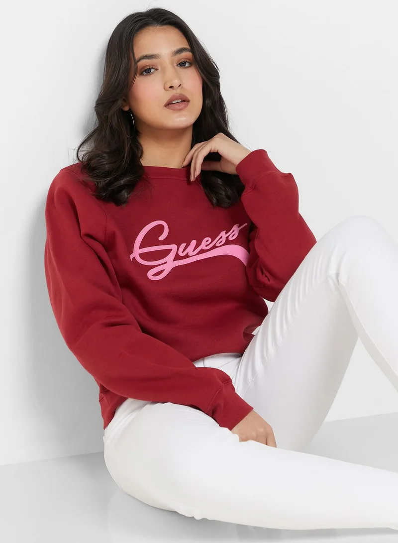 GUESS Round Neck Graphic Sweatshirt