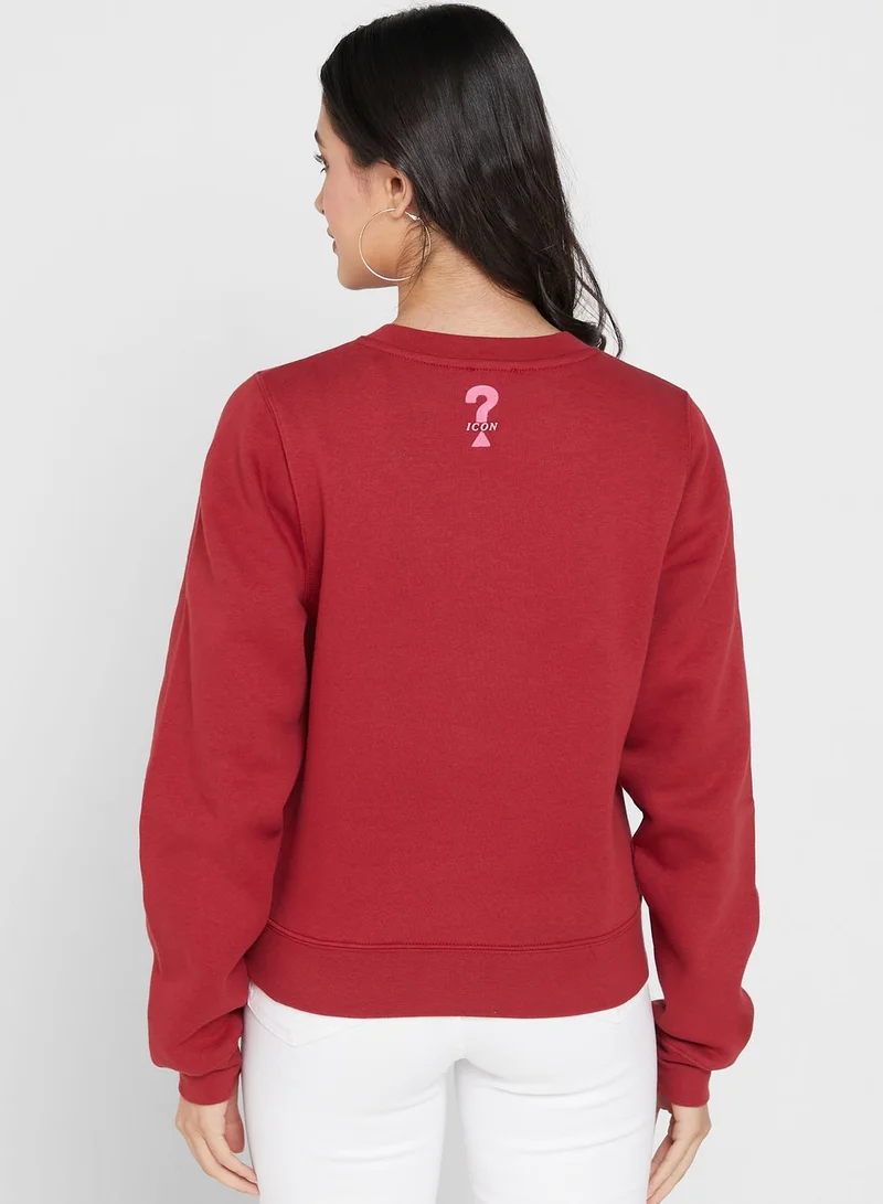 GUESS Round Neck Graphic Sweatshirt