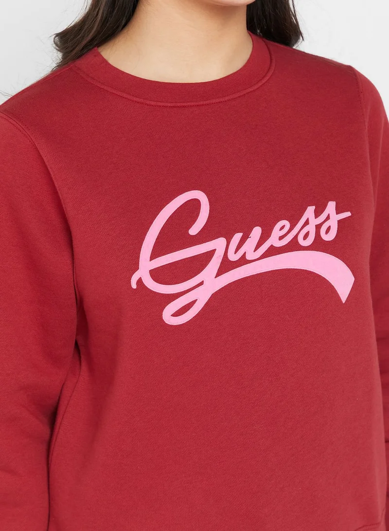 GUESS Round Neck Graphic Sweatshirt