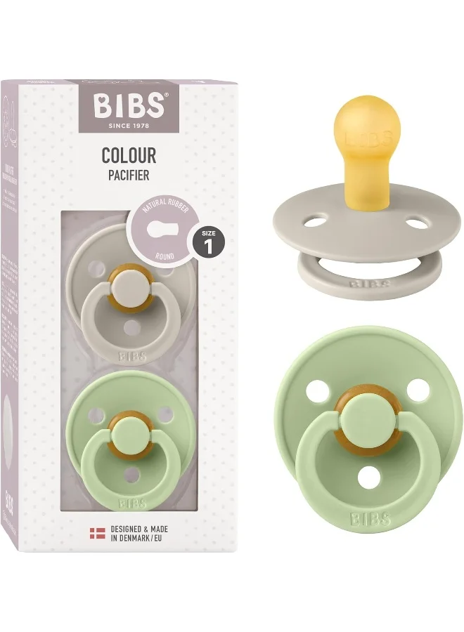 بيبس Pack Of 2 Colour Latex S1 Pacifiers - Sand And Pistachio