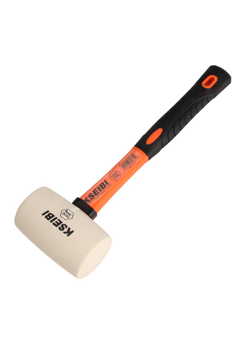 KSEIBI RUBBER HAMMER HARD SOFT WHITE HEAD/PROGRIP- ProGrip Rubber Mallet Hammer with Dual Hard/Soft White Head – Durable, Non-Marring, Ergonomic Handle for Multi-Purpose Use  - Image 1