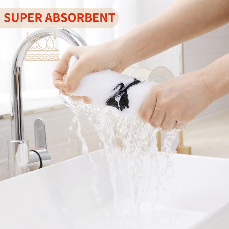 Homaxy 100% Cotton Waffle Weave Cow Embroidery Kitchen Dish Towels, Ultra Soft Absorbent Quick Drying Cleaning Towel, 13 x 28 Inches, 4-Pack - Image 4