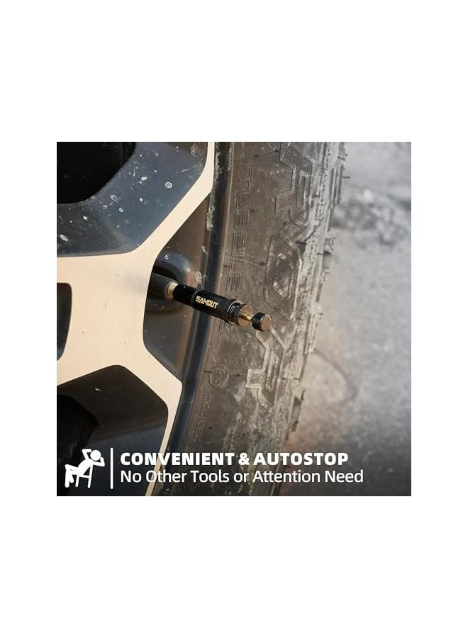 4 Pcs Adjustable Auto-Stop Tire Deflator Valve Kit (10-30 PSI), Quickly Deflates Four Tyres at Once, with Storage Bag and 4 Valve Cap for Offroad, Cars, Trucks, Motorcycles - Image 5