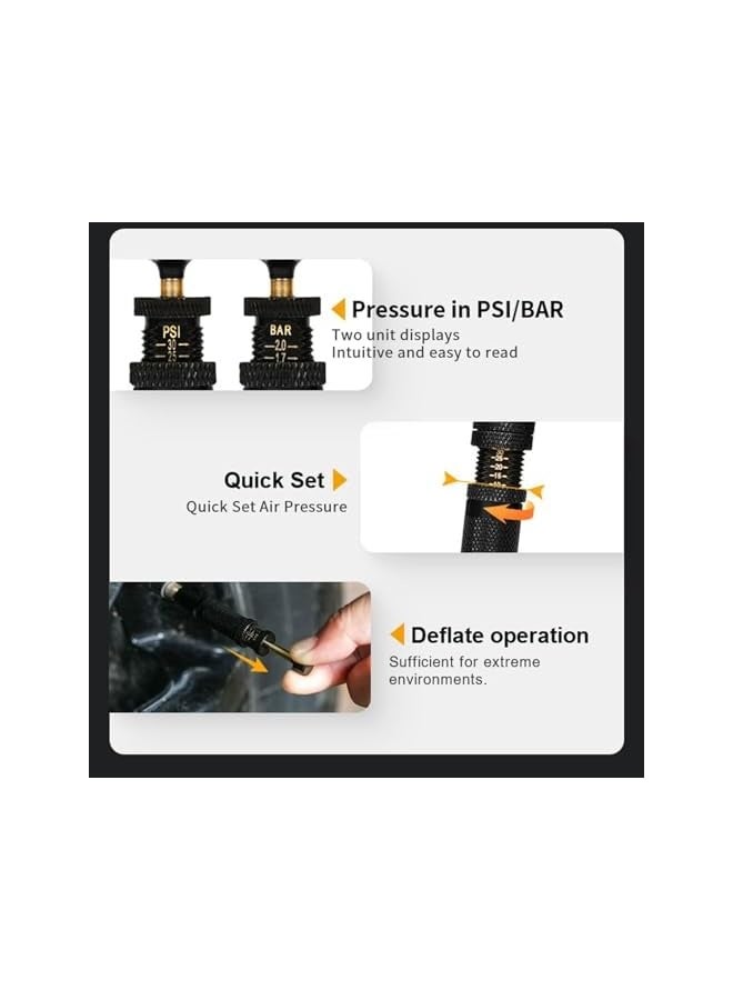 4 Pcs Adjustable Auto-Stop Tire Deflator Valve Kit (10-30 PSI), Quickly Deflates Four Tyres at Once, with Storage Bag and 4 Valve Cap for Offroad, Cars, Trucks, Motorcycles - Image 2