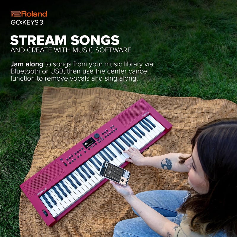 Roland GO:KEYS 3 Music Creation Keyboard - 61-Note with ZEN-Core Engine, Built-In Speakers, and Bluetooth Support - Turquoise - Image 5