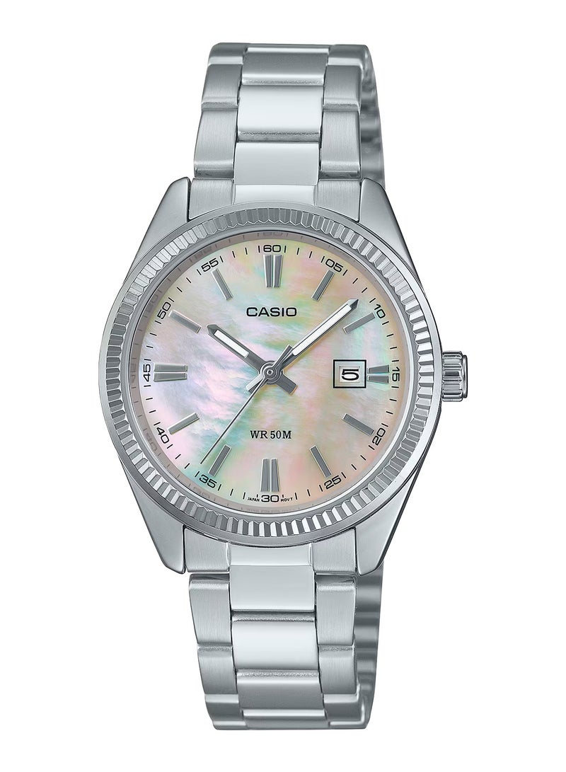 كاسيو ساعة كاسيو ستاندرد أنالوج مينا لؤلؤية مينا لؤلؤية كوارتز LTP-1302DS-4AVDF للنساء - Image 1