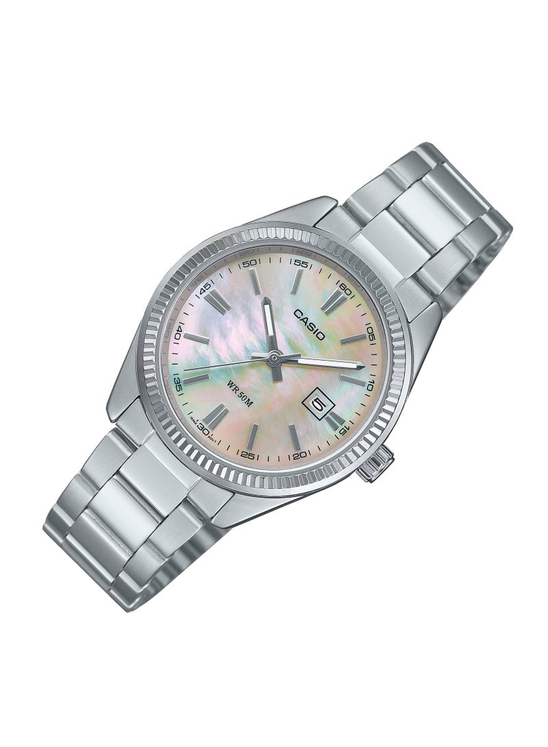 كاسيو ساعة كاسيو ستاندرد أنالوج مينا لؤلؤية مينا لؤلؤية كوارتز LTP-1302DS-4AVDF للنساء - Image 3