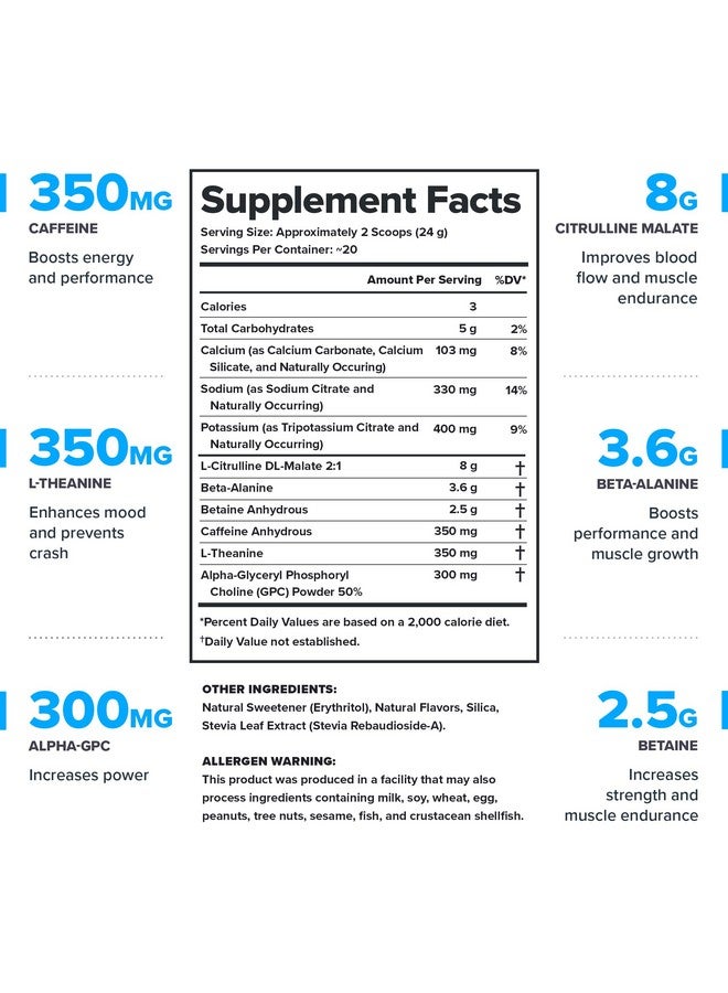 LEGION- All Natural Nitric Oxide Preworkout Drink to Boost Energy, Creatine Free, Naturally Sweetened, Beta Alanine, Citrulline, Alpha GPC (Arctic Blast) - Image 1