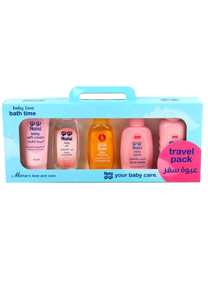 Nunu Baby Care Products Gift Set , Travel Set 50ml , 5 Pieces - Image 1