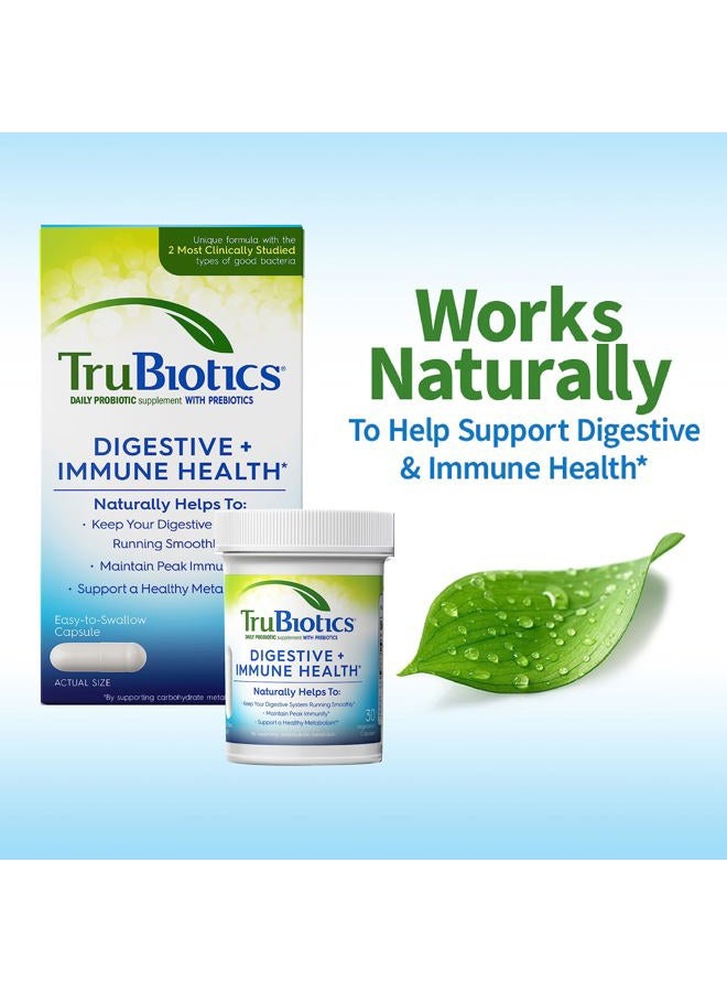 TruBiotics Probiotics for Digestive & Immune Health, Supports Regularity & Helps Relieve Abdominal Discomfort, Gas & Bloating, 2 Clinically Studied Probiotic Strains, Plus Prebiotics, 30 Capsules - Image 4