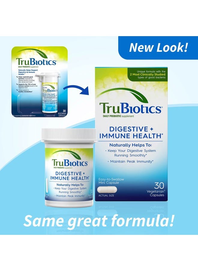 TruBiotics Probiotics for Digestive & Immune Health, Supports Regularity & Helps Relieve Abdominal Discomfort, Gas & Bloating, 2 Clinically Studied Probiotic Strains, Plus Prebiotics, 30 Capsules - Image 2