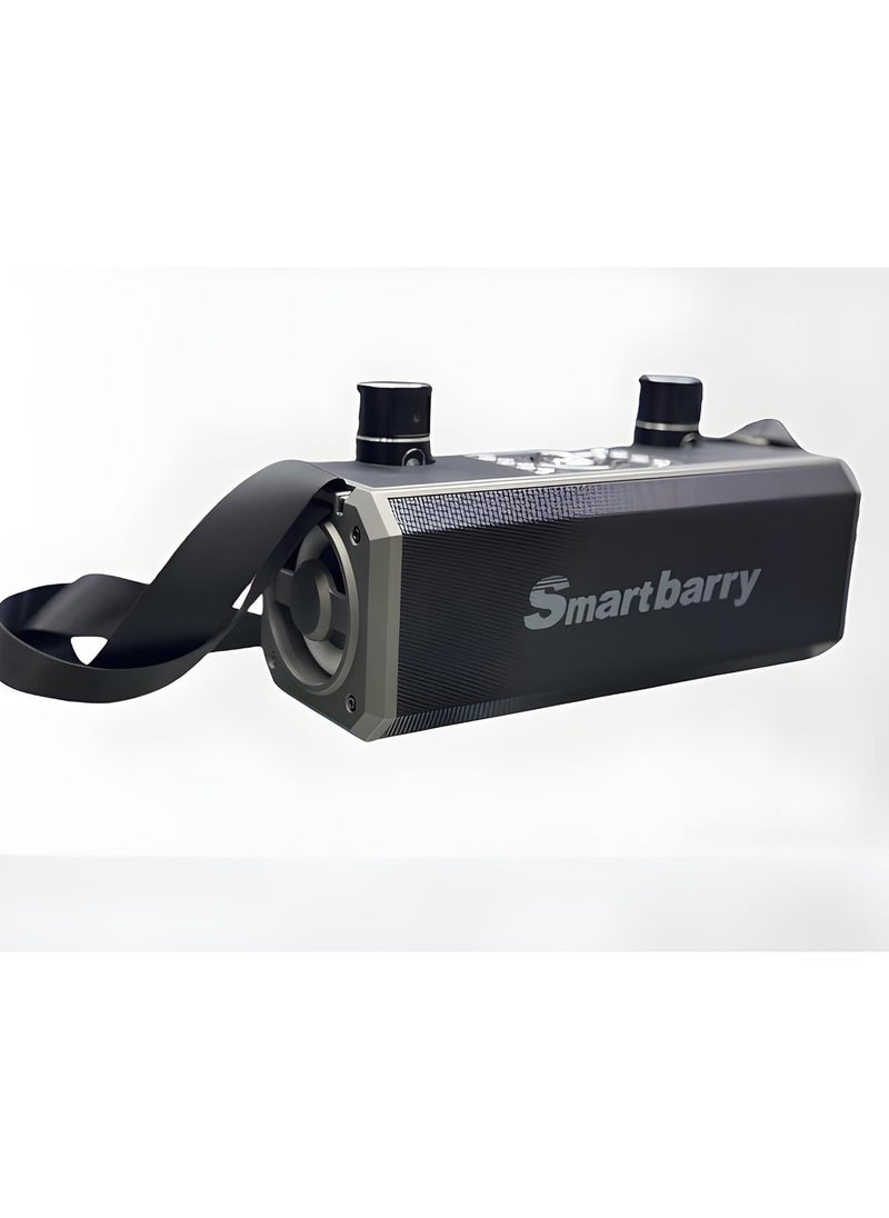 Smartberry M28 Portable Karaoke Machine with Wireless Bluetooth Speaker, Dual Wireless Microphones Included, LED Party Lights, Echo & Volume Control, USB/TF/AUX Playback, Rechargeable Battery, Family Entertainment Sound System – Black - Image 1