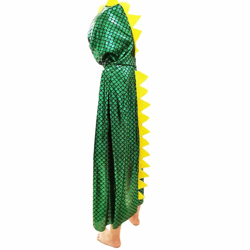 OLLULL Dinosaur Cape Dragon Hooded Cloak Halloween Costume Boy Girl Toddler Dress Up Clothes 3-8 Years Old Color Green - Image 1