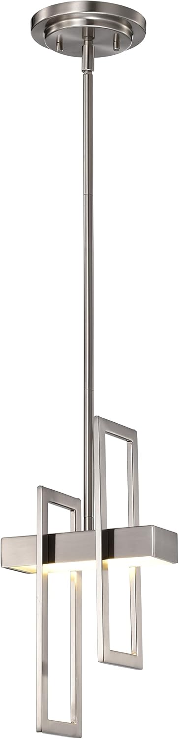 Nuvo Nuvo Lighting 62106 Frame LED One Light Pendant 48 Watt 285 Lumens Soft White 2700K KolourOne Technology Brushed Nickel Fixture  - Image 1