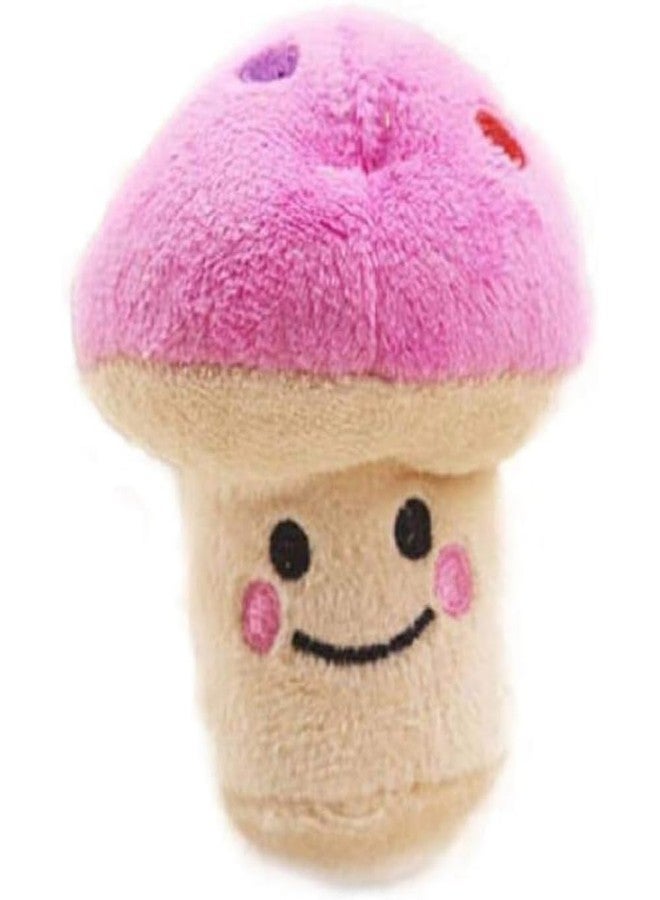 Essivox Pink Plush Mushroom Dog Chew Toy, Small Pet Puppy Training Plush Toy - Image 1