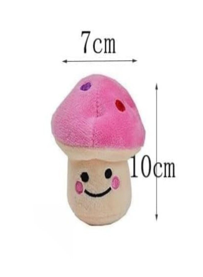 Essivox Pink Plush Mushroom Dog Chew Toy, Small Pet Puppy Training Plush Toy - Image 3