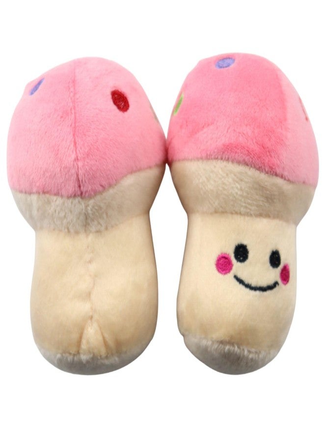 Essivox Pink Plush Mushroom Dog Chew Toy, Small Pet Puppy Training Plush Toy - Image 5