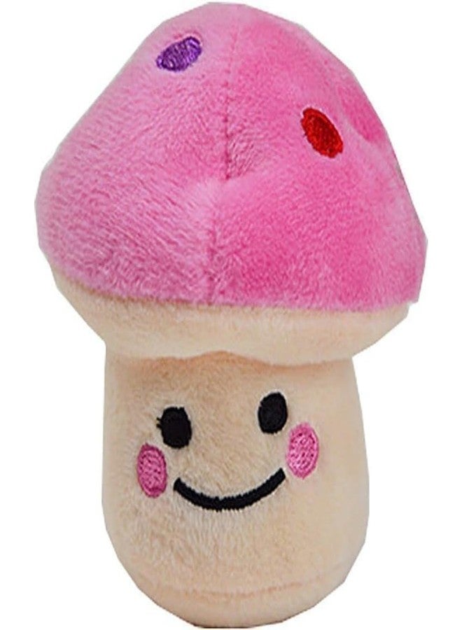 Essivox Pink Plush Mushroom Dog Chew Toy, Small Pet Puppy Training Plush Toy - Image 2