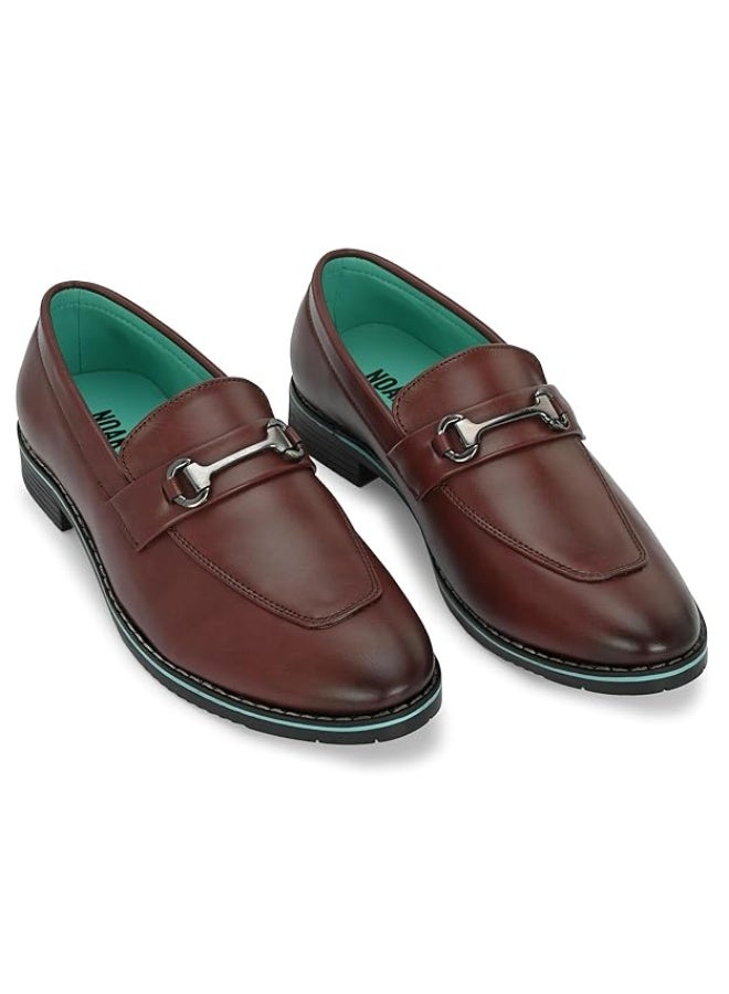 NOAK Handcrafted Cheery FINE Grain Vegan Leather Horse-BIT Loafer|7 UK - Image 1