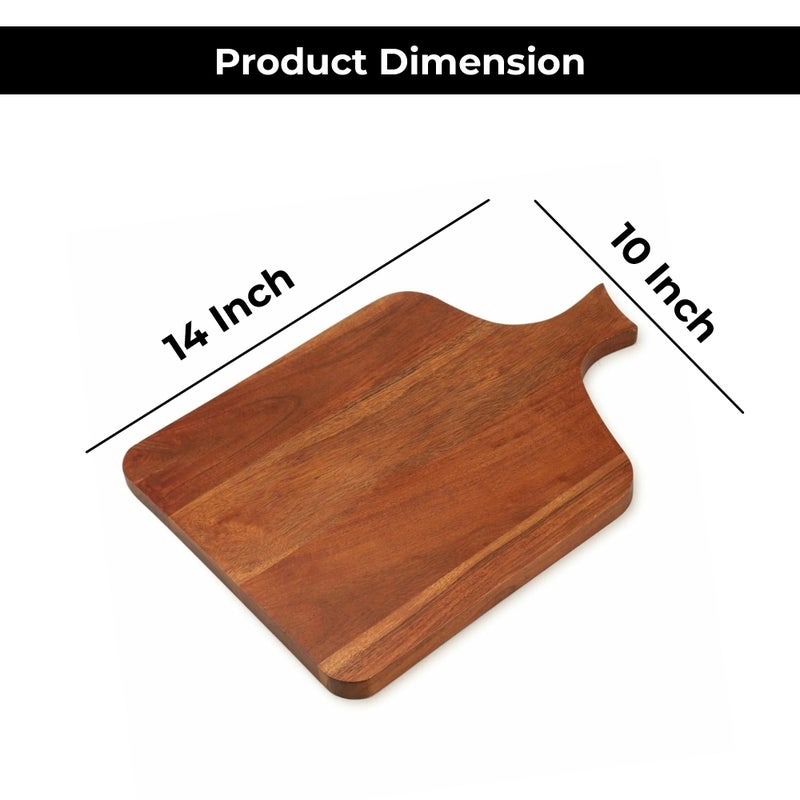 Ariya 14 x 10 Inch Acacia Wooden Versatile Serving Platter with Chutney Bowl, Wooden Cheese Board, Charcuterie Boards for Bread, Meat, Fruits, Food Serving Tray for Kitchen - Image 3
