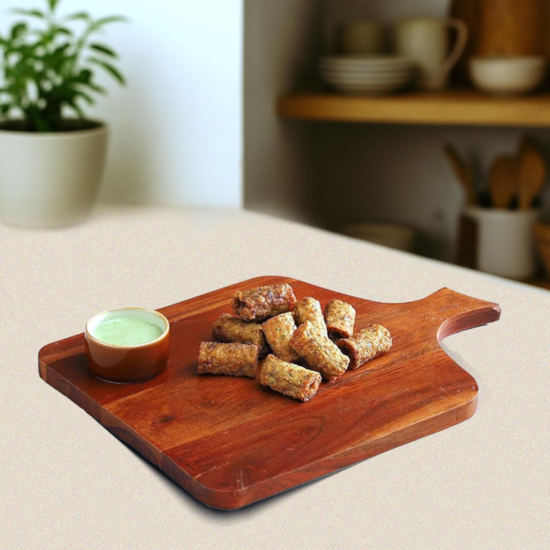 Ariya 14 x 10 Inch Acacia Wooden Versatile Serving Platter with Chutney Bowl, Wooden Cheese Board, Charcuterie Boards for Bread, Meat, Fruits, Food Serving Tray for Kitchen - Image 2